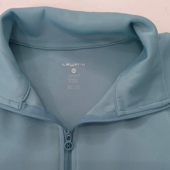 Layer 8 premium athletic jacket blue fit flare cut size XS Athleisure comfort - Picture 4 of 8